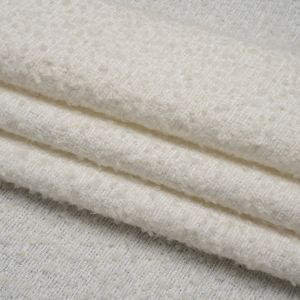 Wool Blend Boucle - White - Deadstock