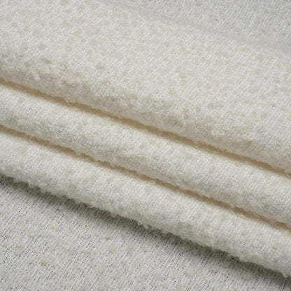 Wool Blend Boucle - White - Deadstock