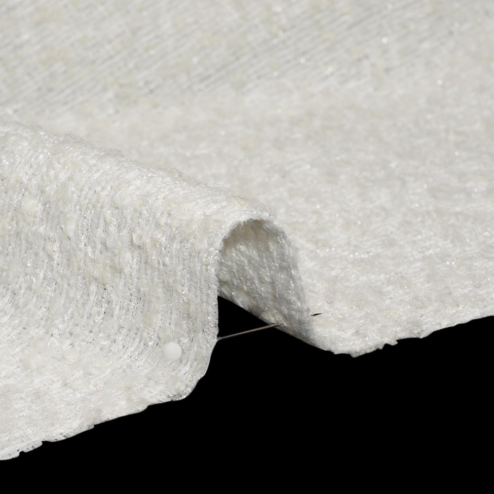 Wool Blend Boucle - White - Deadstock