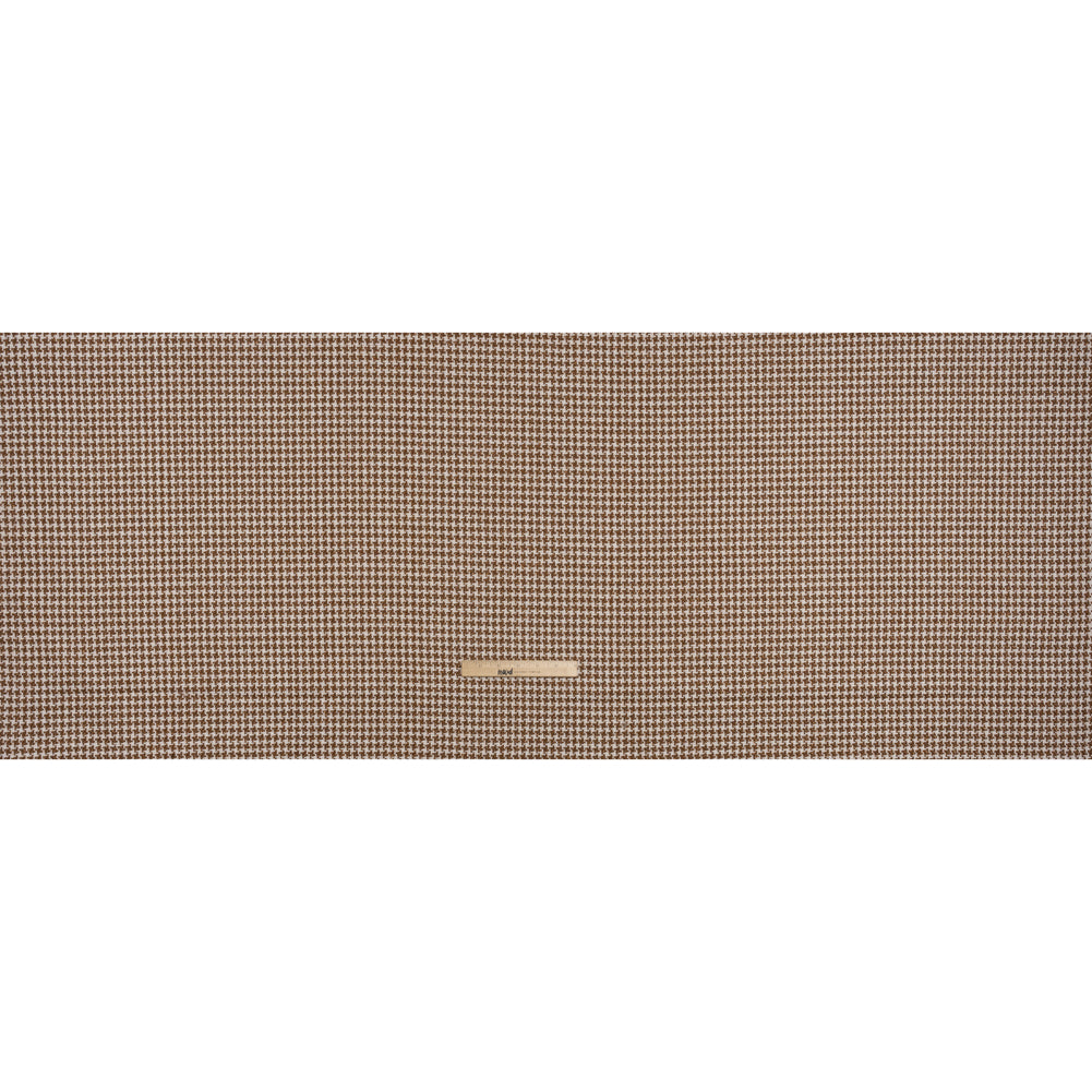 Metallic Tweed - White and Brown Houndstooth - Deadstock