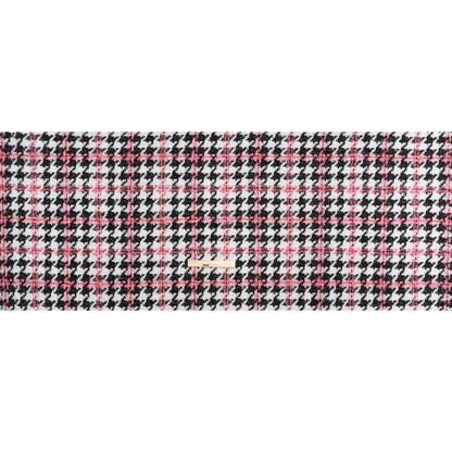 Tweedy Boucle Woven - Black, White and Pink Houndstooth - Deadstock