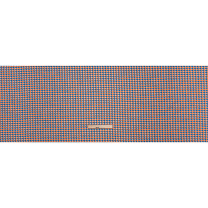 Polyester Woven - Blue, Orange and White Plaid - Deadstock
