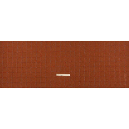 Wool Blend Boucle Tweed - Burnt Orange and Taupe Raised Windowpane Checks - Deadstock