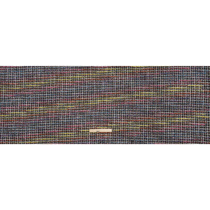 Polyester Tweed - Black, White and Rainbow Tactile Stripes Plaid - Deadstock