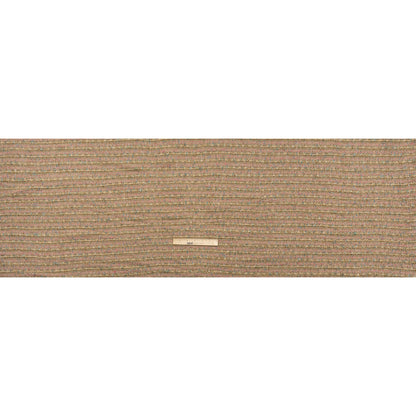Metallic Polyester Tweed - Pink, Beige and Blue Stripes - Deadstock