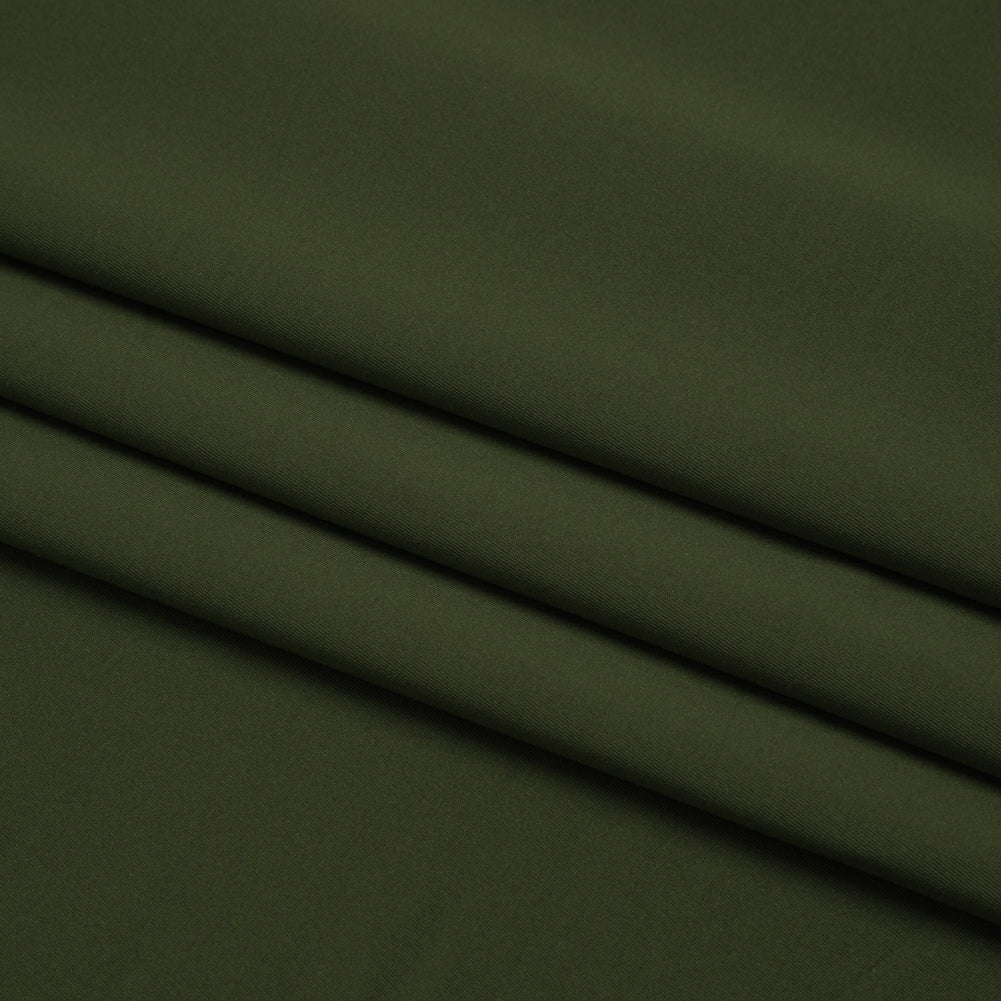Stretch Nylon Interlock Knit - Olive Green - Designer Deadstock
