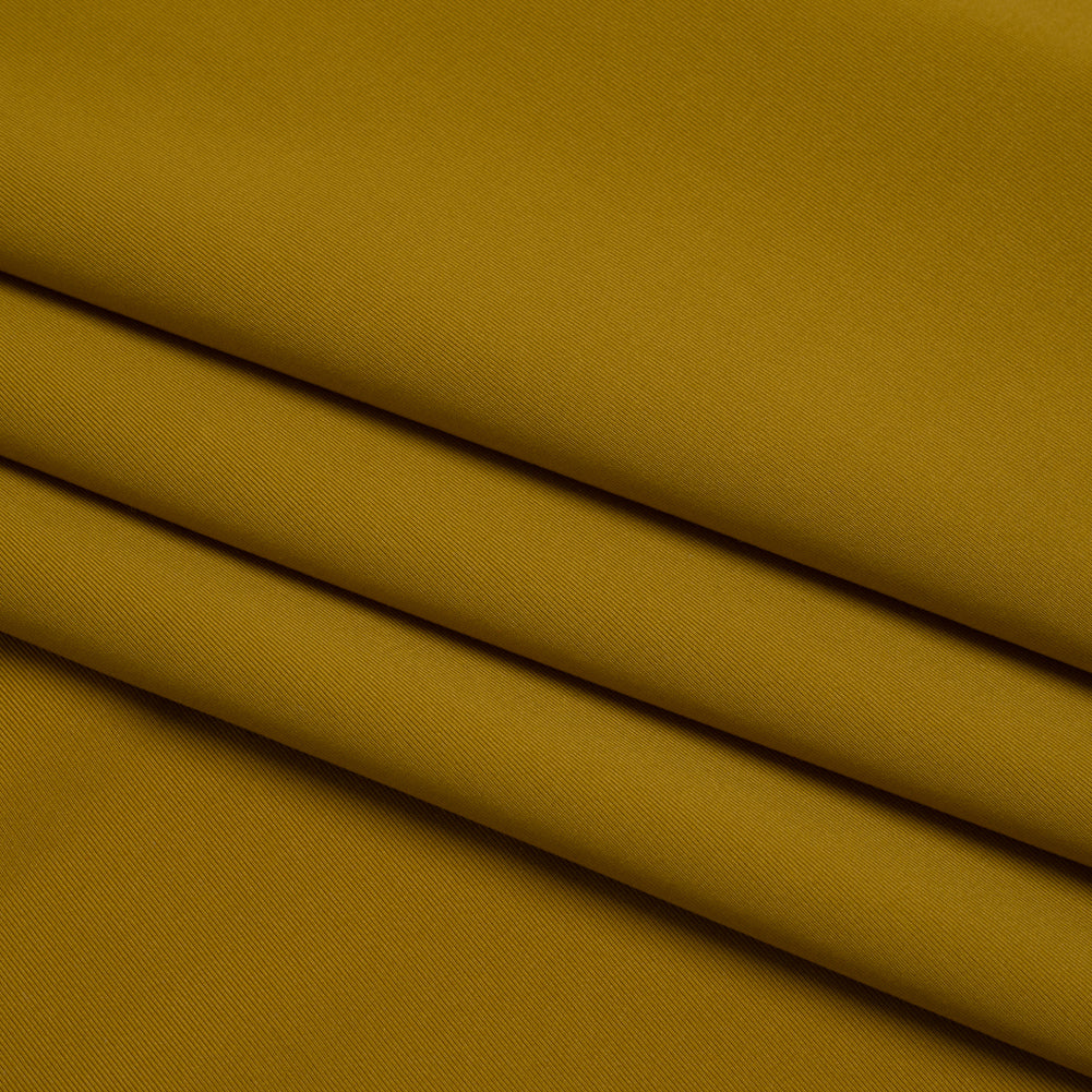 Stretch Nylon Interlock Knit - Golden Olive - Designer Deadstock - Folded