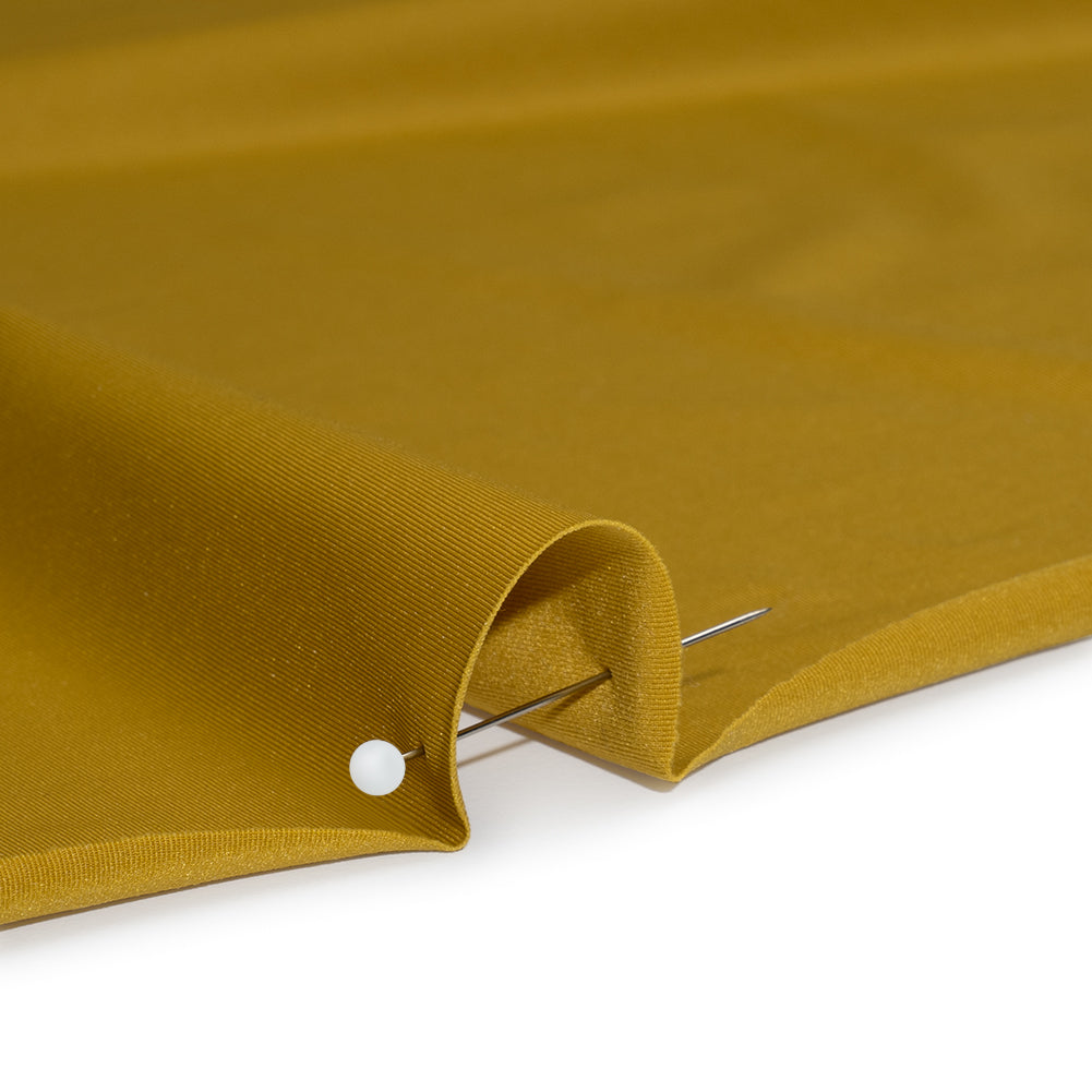 Stretch Nylon Interlock Knit - Golden Olive - Designer Deadstock - Detail