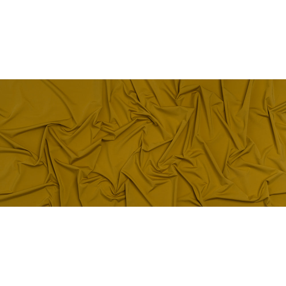 Stretch Nylon Interlock Knit - Golden Olive - Designer Deadstock - Full