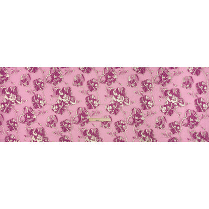 Metallic Brocade - Pink, Magenta and Gold Flowers on Flowers