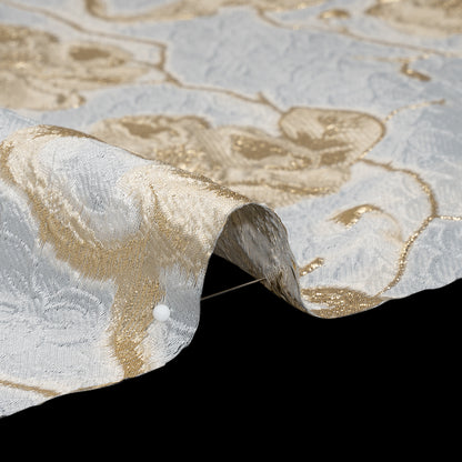 Metallic Brocade - Ivory, Beige, and Gold Flowers on Flowers