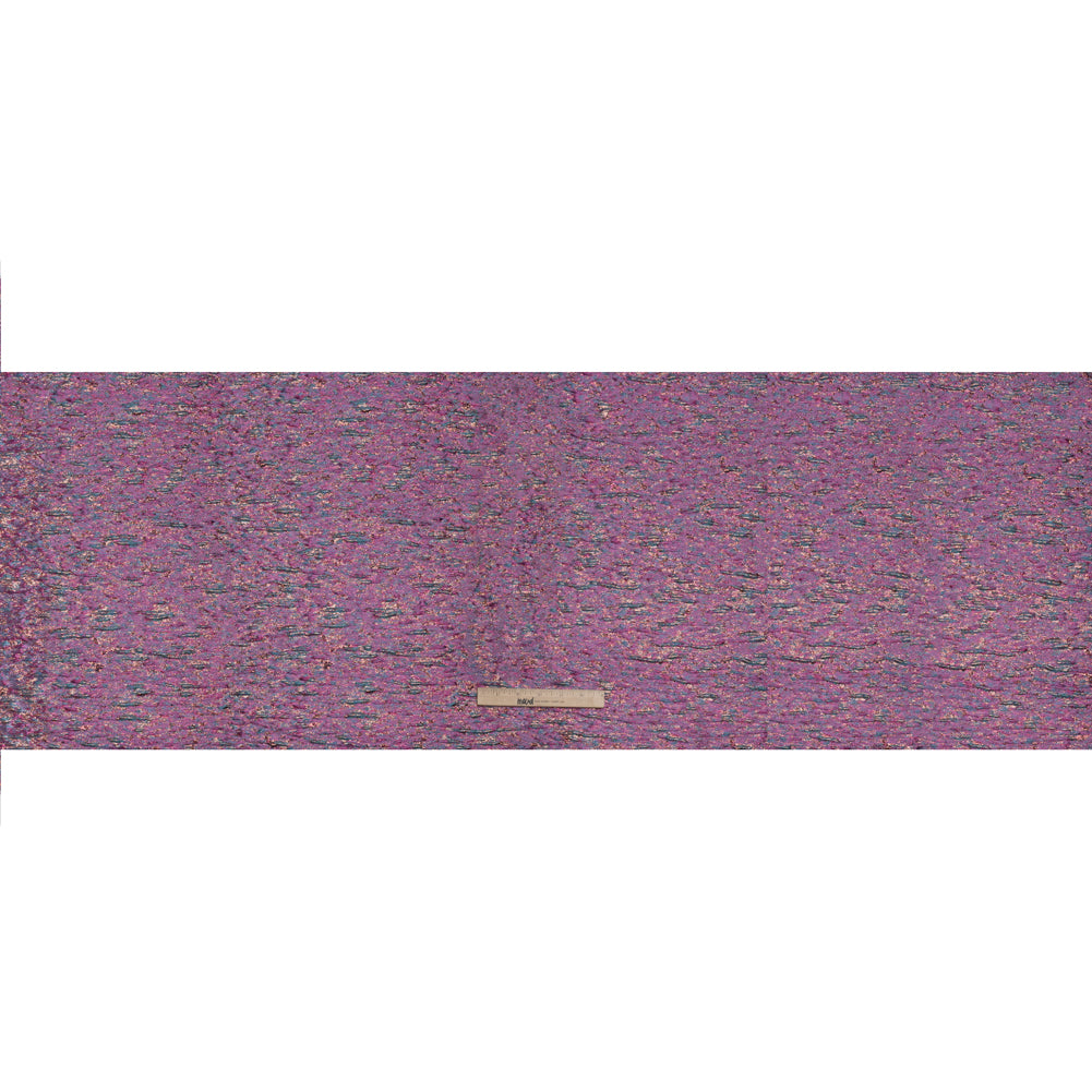 Metallic Brocade - Magenta, Turquoise and Rose Gold Mottled Abstract