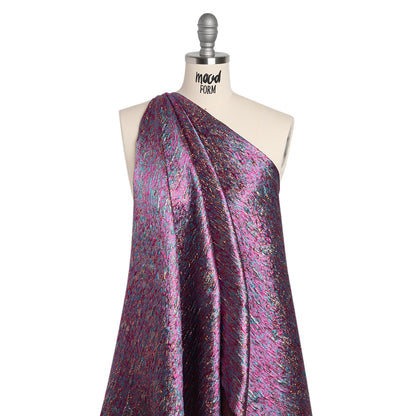 Metallic Brocade - Magenta, Turquoise and Rose Gold Mottled Abstract