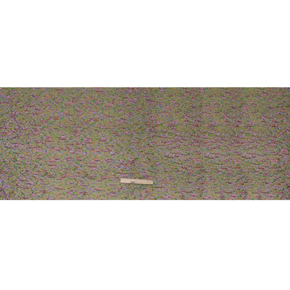 Metallic Brocade - Mustard Yellow, Green and Purple Mottled Abstract