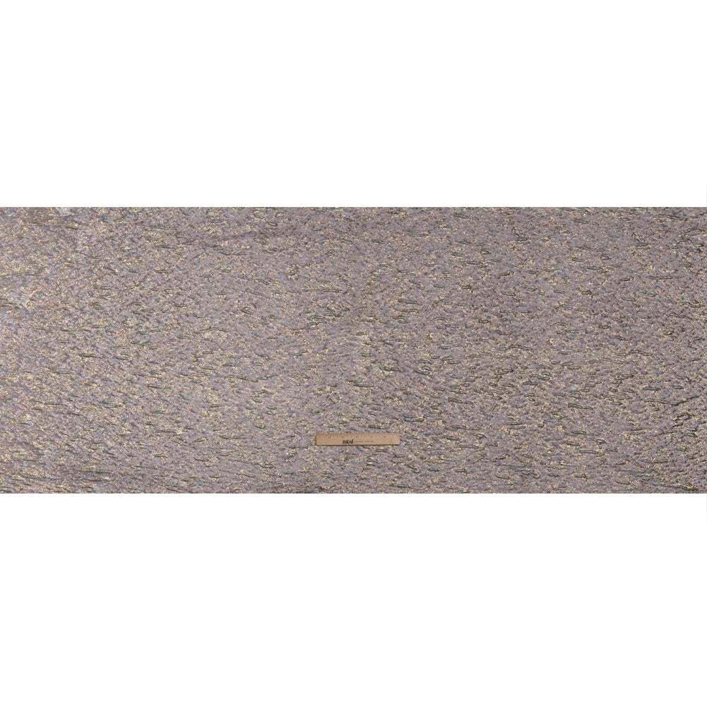 Metallic Brocade - Orchid Pink, Pale Blue and Gold Mottled Abstract - Full