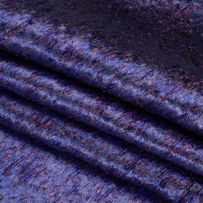 Metallic Brocade - Periwinkle, Royal Blue and Purple Mottled Abstract