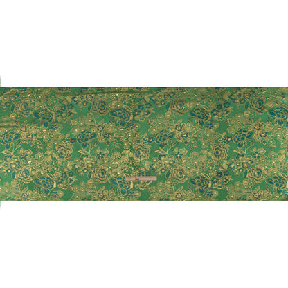 Metallic Brocade - Emerald Green, Teal and Gold Flower Garden