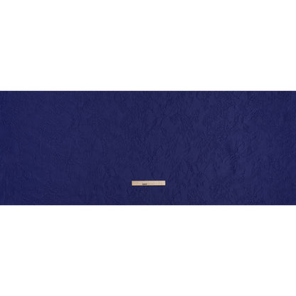 Polyester Brocade - Monochrome Bright Navy Floral Drawings