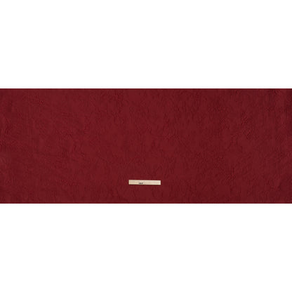 Polyester Brocade - Monochrome Wine Red Floral Drawings