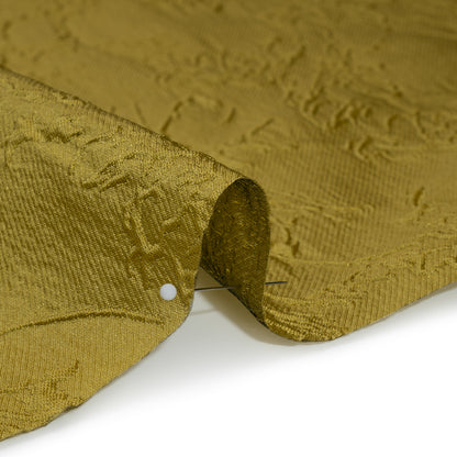 Polyester Brocade - Monochrome Golden Yellow Floral Drawings