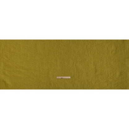 Polyester Brocade - Monochrome Golden Yellow Floral Drawings