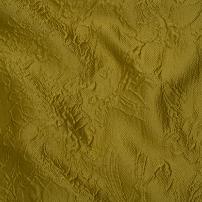Polyester Brocade - Monochrome Golden Yellow Floral Drawings