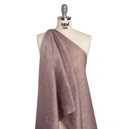 Polyester Brocade - Monochrome Mauve Floral Drawings