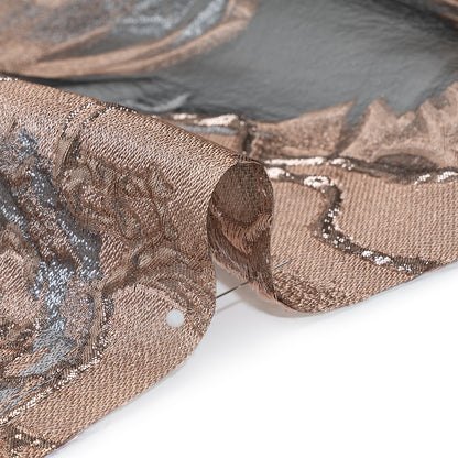 Metallic Burnout Brocade - Blush, Gray and Silver Roses and Hyacinths