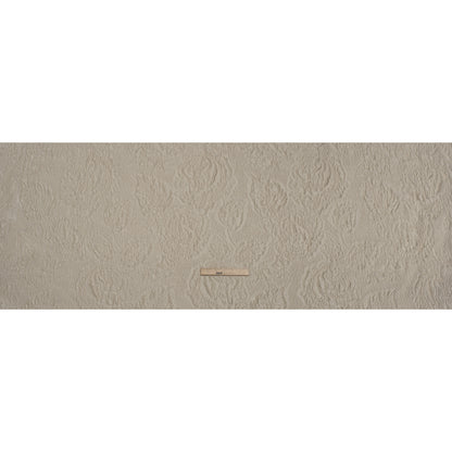 Polyester Brocade - Monochrome Light Beige Roses and Leaves