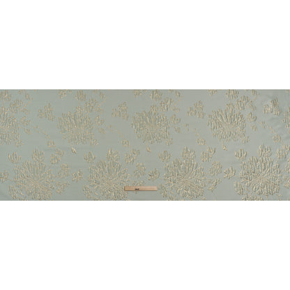 Metallic Brocade - Pale Mint and Gold Blossoming Stems