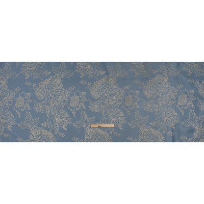 Metallic Brocade - Country Blue and Gold Illustrated Garden