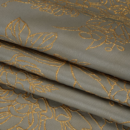 Metallic Brocade - Gray and Gold Illustrated Garden