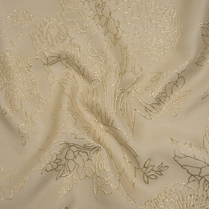 Metallic Brocade - Beige and Gold Illustrated Garden
