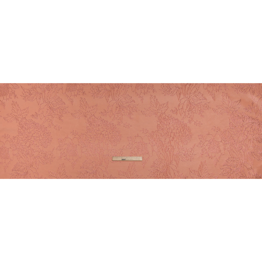 Metallic Brocade - Baby Pink and Magenta Illustrated Garden