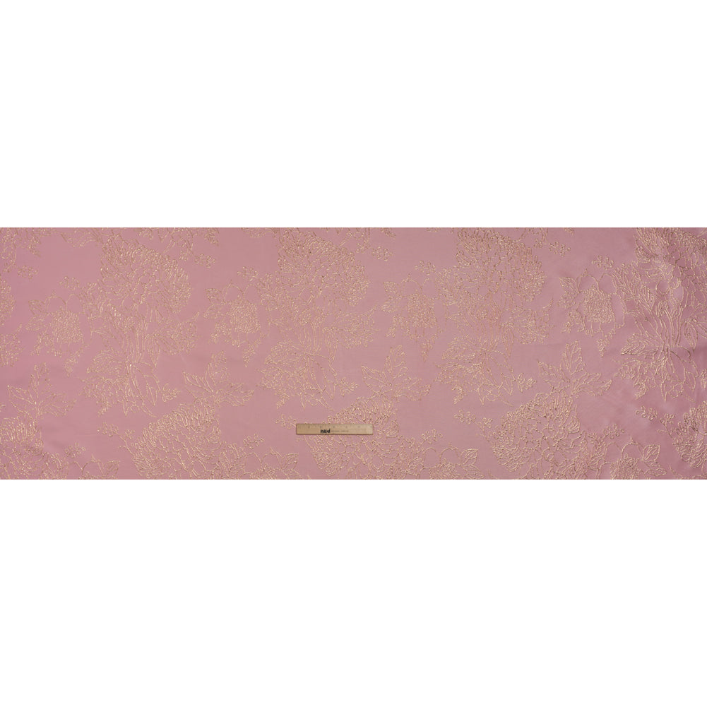 Metallic Brocade - Baby Pink and Gold Illustrated Garden