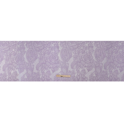 Polyester Brocade - Lavender Cabbage Roses