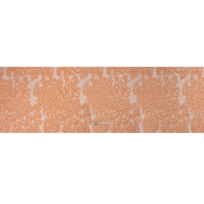 Polyester Brocade - Peach Cabbage Roses