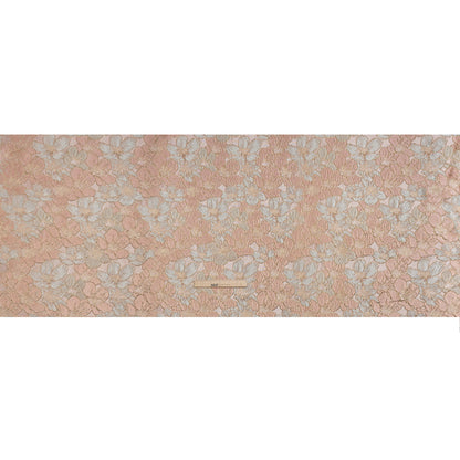 Metallic Brocade - Baby Pink, Pale Aqua and Gold Floating Blossoms