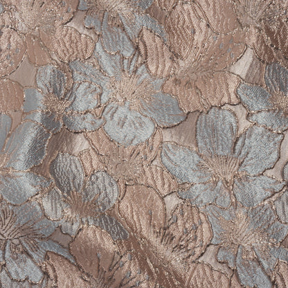 Metallic Brocade - Pale Pink, Baby Blue and Gold Floating Blossoms