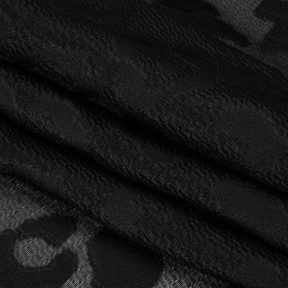 Lightweight Textured Burnout Brocade - Black on Black Animal Spots