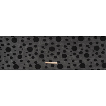 Lightweight Textured Burnout Brocade - Black on Black Polka Dots