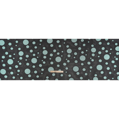 Lightweight Textured Burnout Brocade - Baby Blue and Black Polka Dots