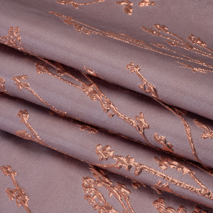 Metallic Brocade - Mauve and Pink Flowering Branches