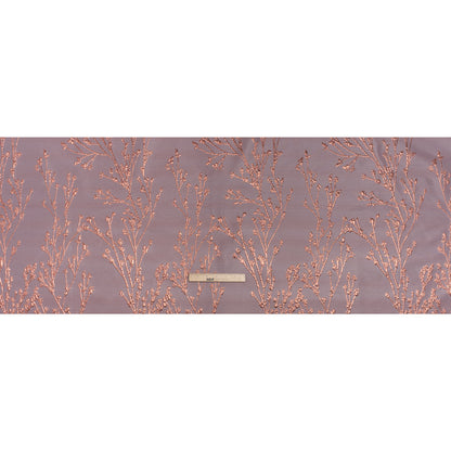Metallic Brocade - Mauve and Pink Flowering Branches