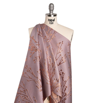 Metallic Brocade - Mauve and Pink Flowering Branches