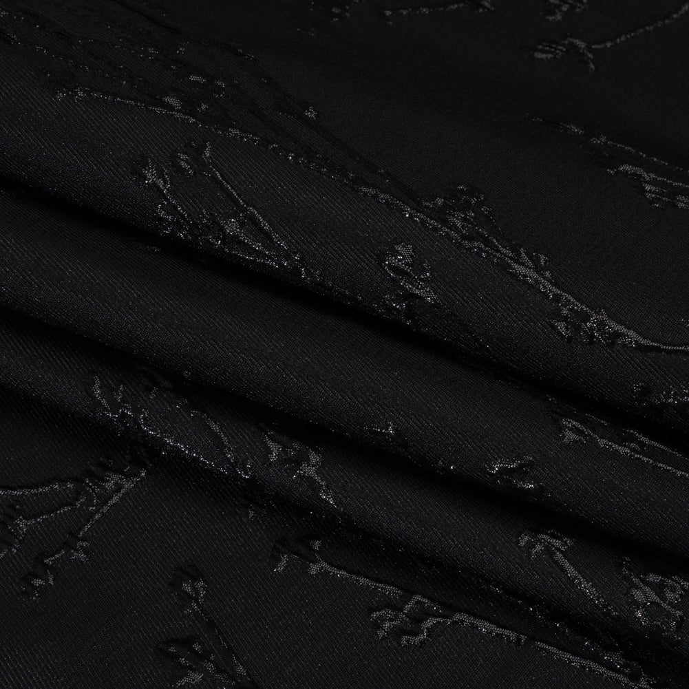 Metallic Brocade - Black on Black Flowering Branches