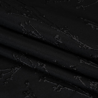 Metallic Brocade - Black on Black Flowering Branches