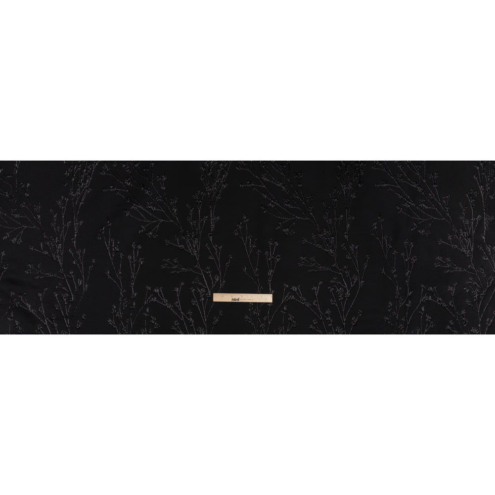 Metallic Brocade - Black on Black Flowering Branches
