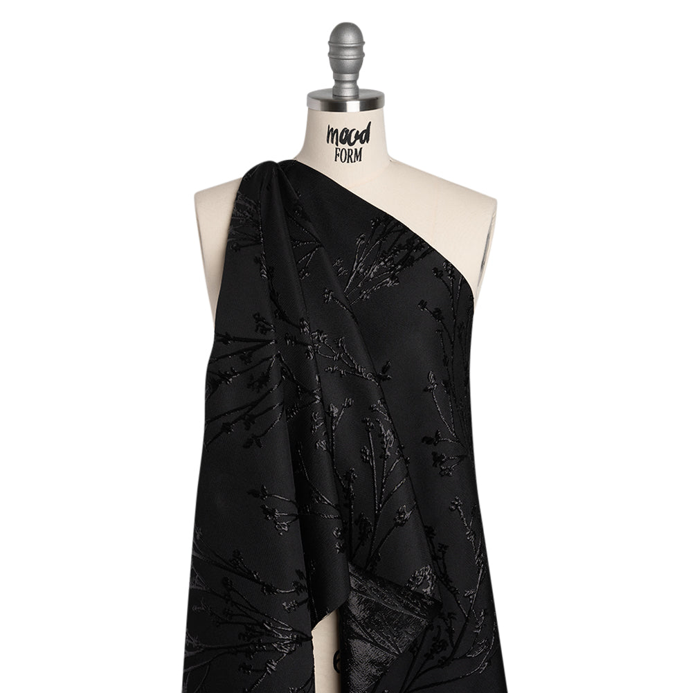 Metallic Brocade - Black on Black Flowering Branches