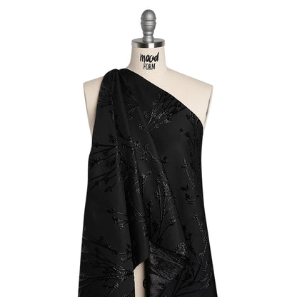Metallic Brocade - Black on Black Flowering Branches